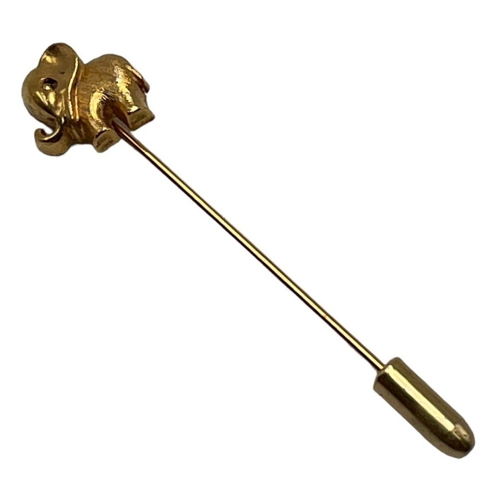 Vintage Stickpin‎ Pin Elephant Gold Tone Animal Brooch